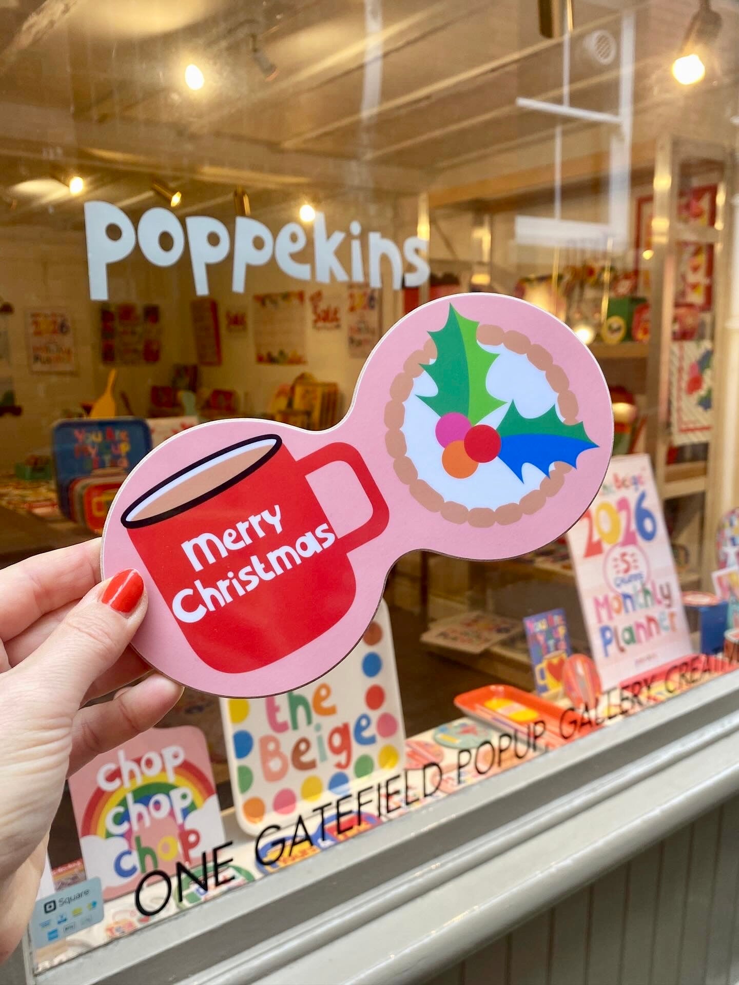 Merry Christmas Double Coaster Pale Pink | Limited Edition