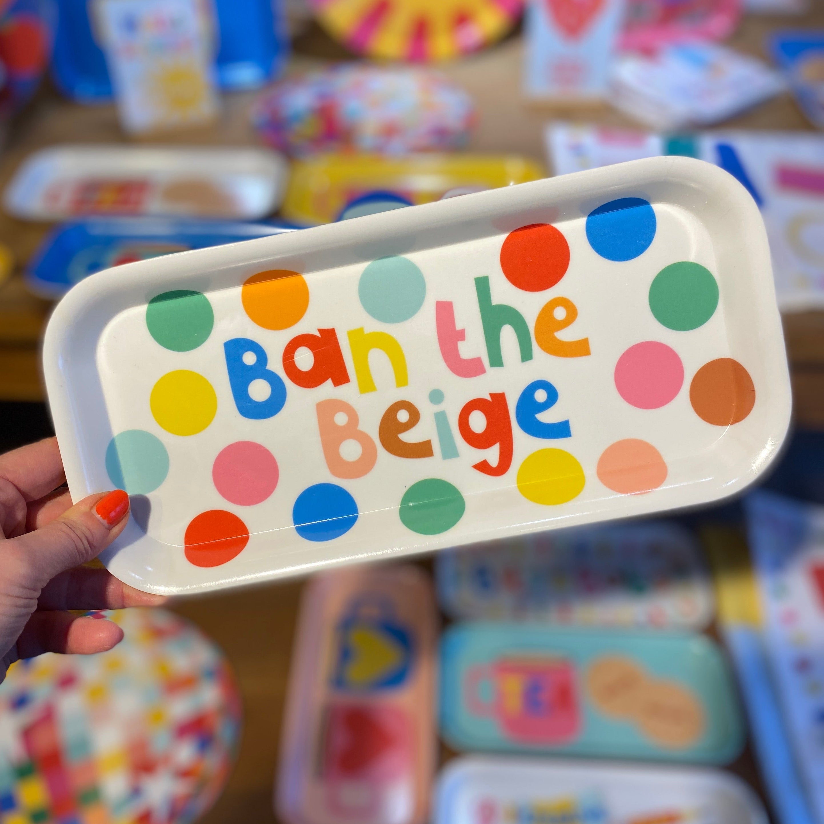 New! Ban The Beige Melamine Tray