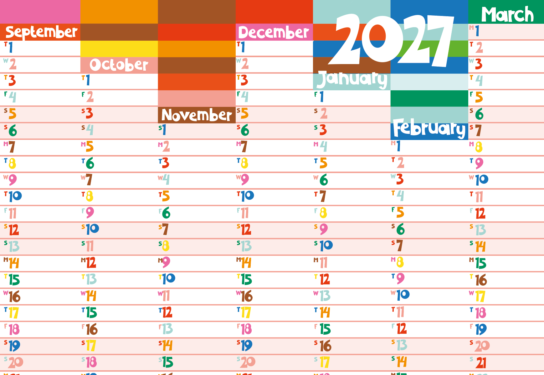 NEW! Academic Year Wall Planner 2026/27
