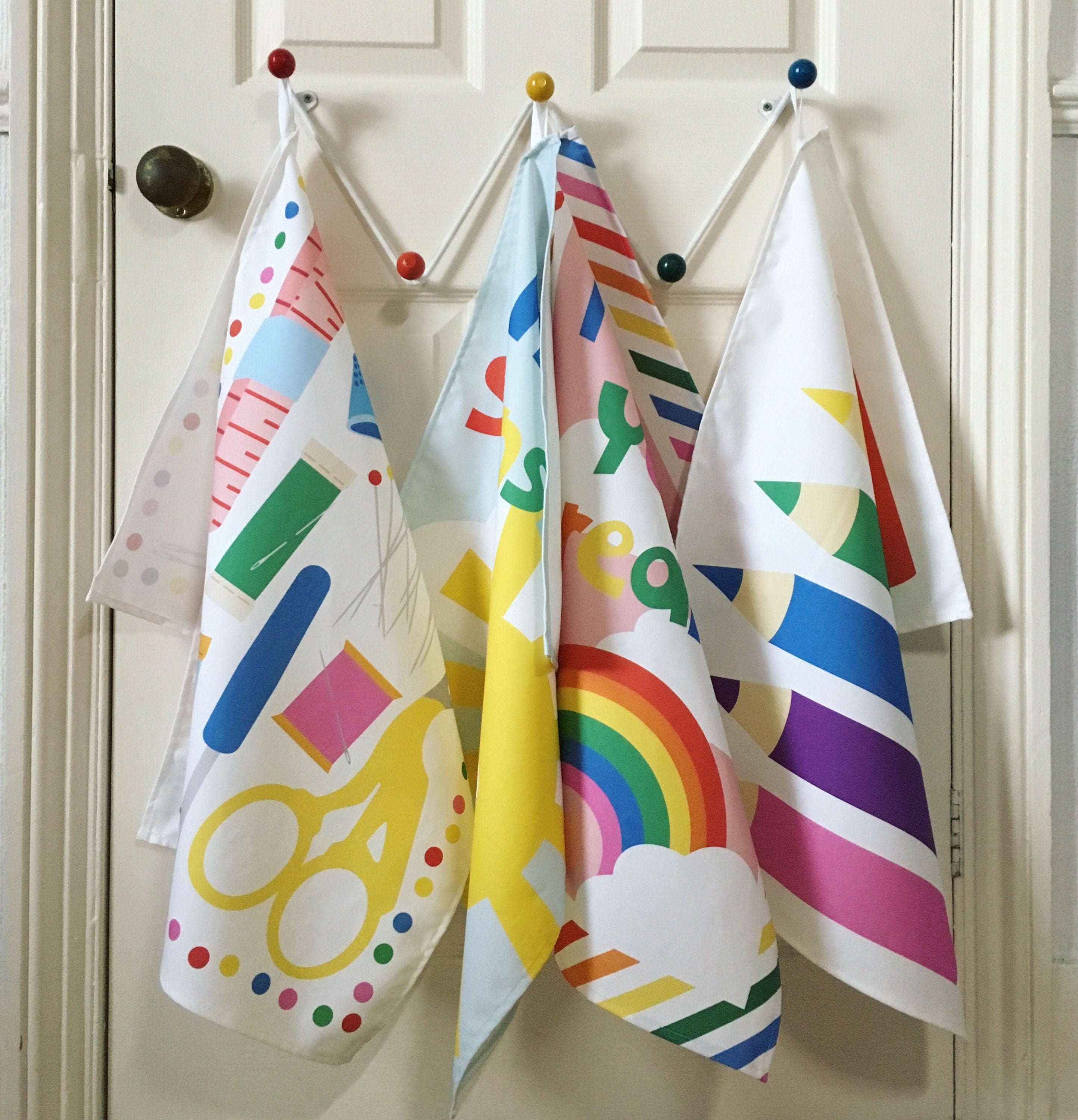 Fun Tea Towel - Rainbow Pencils