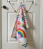 Two piece rainbow kitchen set - Tea towel and chopping board