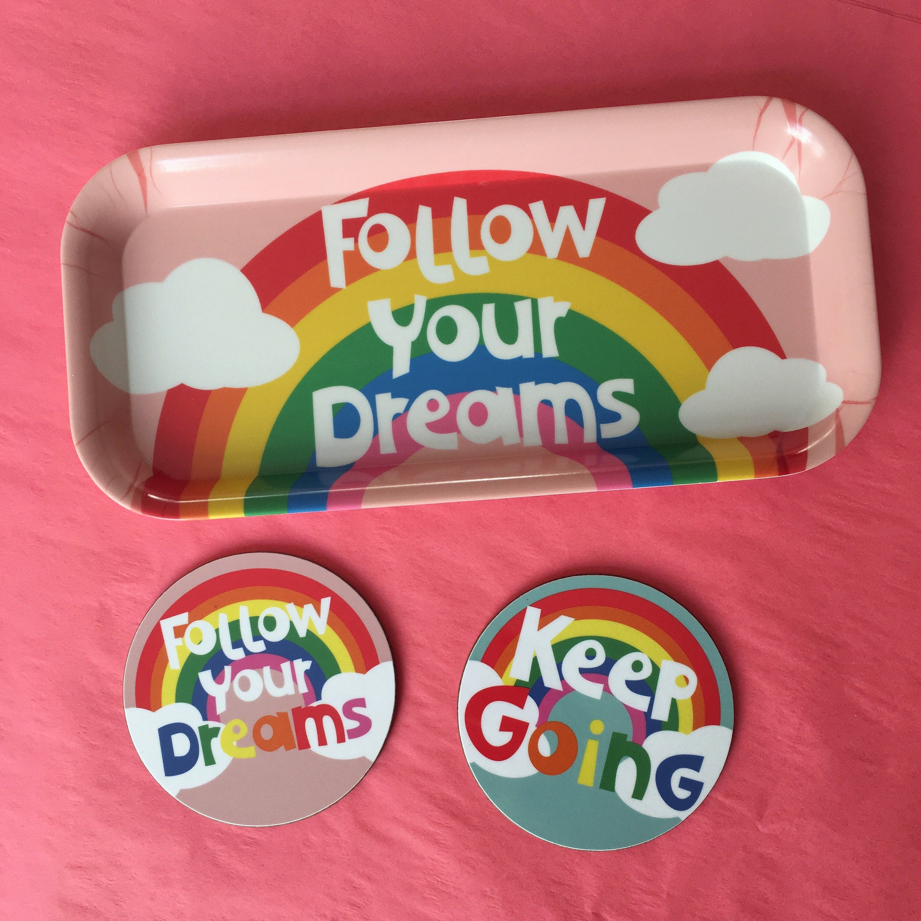 Motivational Melamine Tray and Coaster Set - Limited Edition
