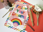 Two piece rainbow kitchen set - Tea towel and chopping board