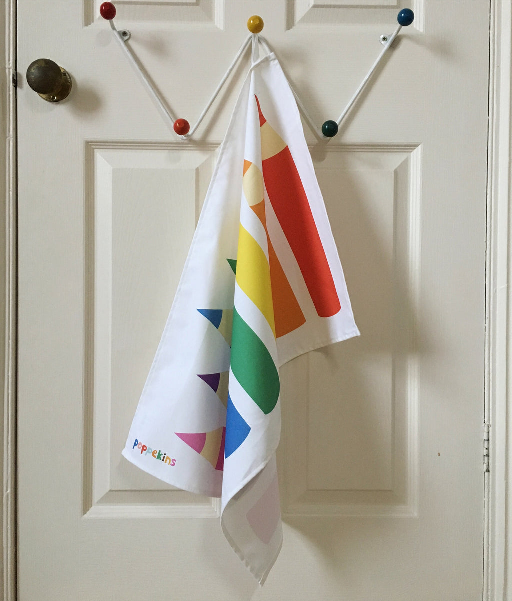 Fun Tea Towel - Rainbow Pencils