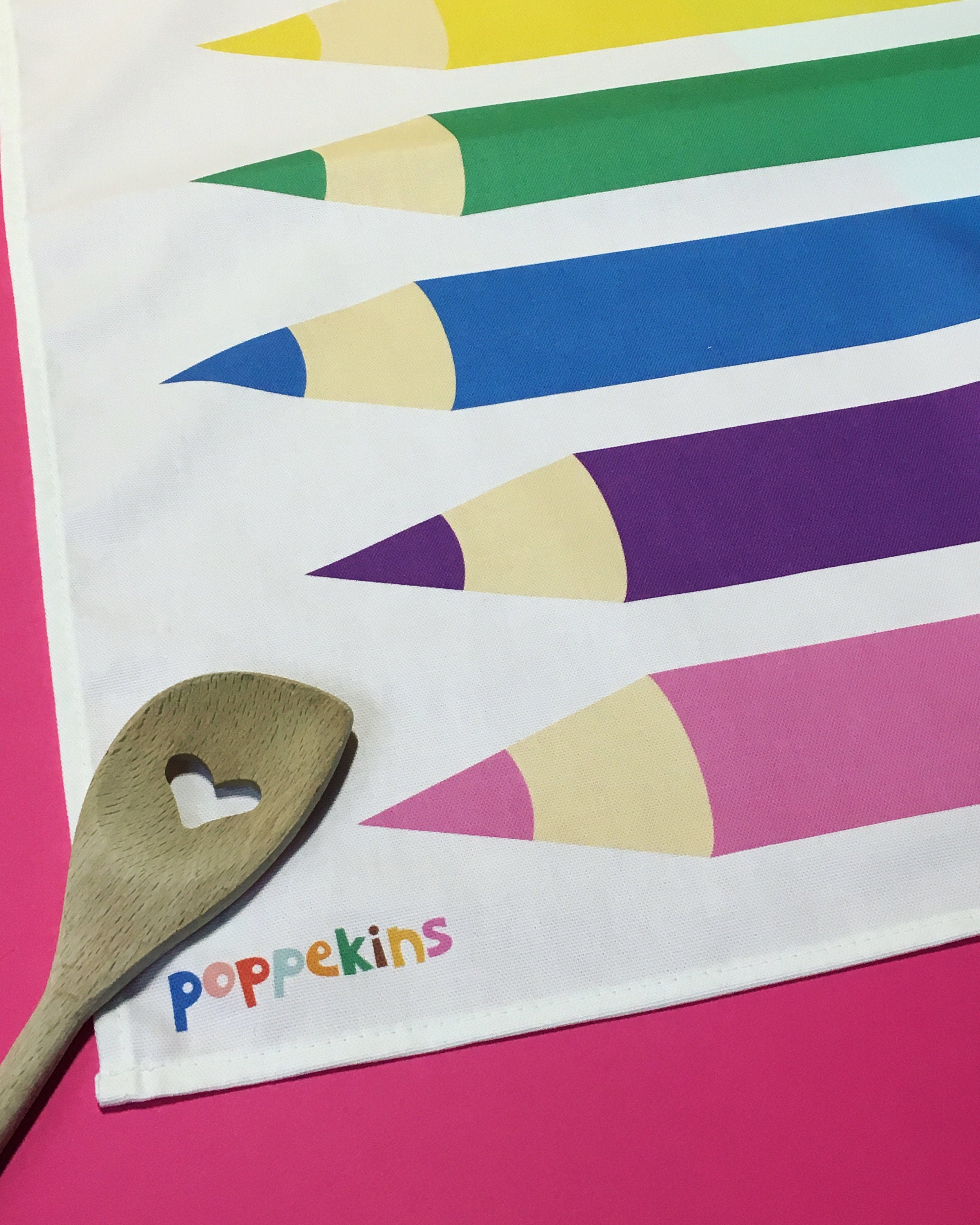 Fun Tea Towel - Rainbow Pencils