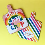 Two piece rainbow kitchen set - Tea towel and chopping board