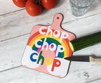 Two piece rainbow kitchen set - Tea towel and chopping board