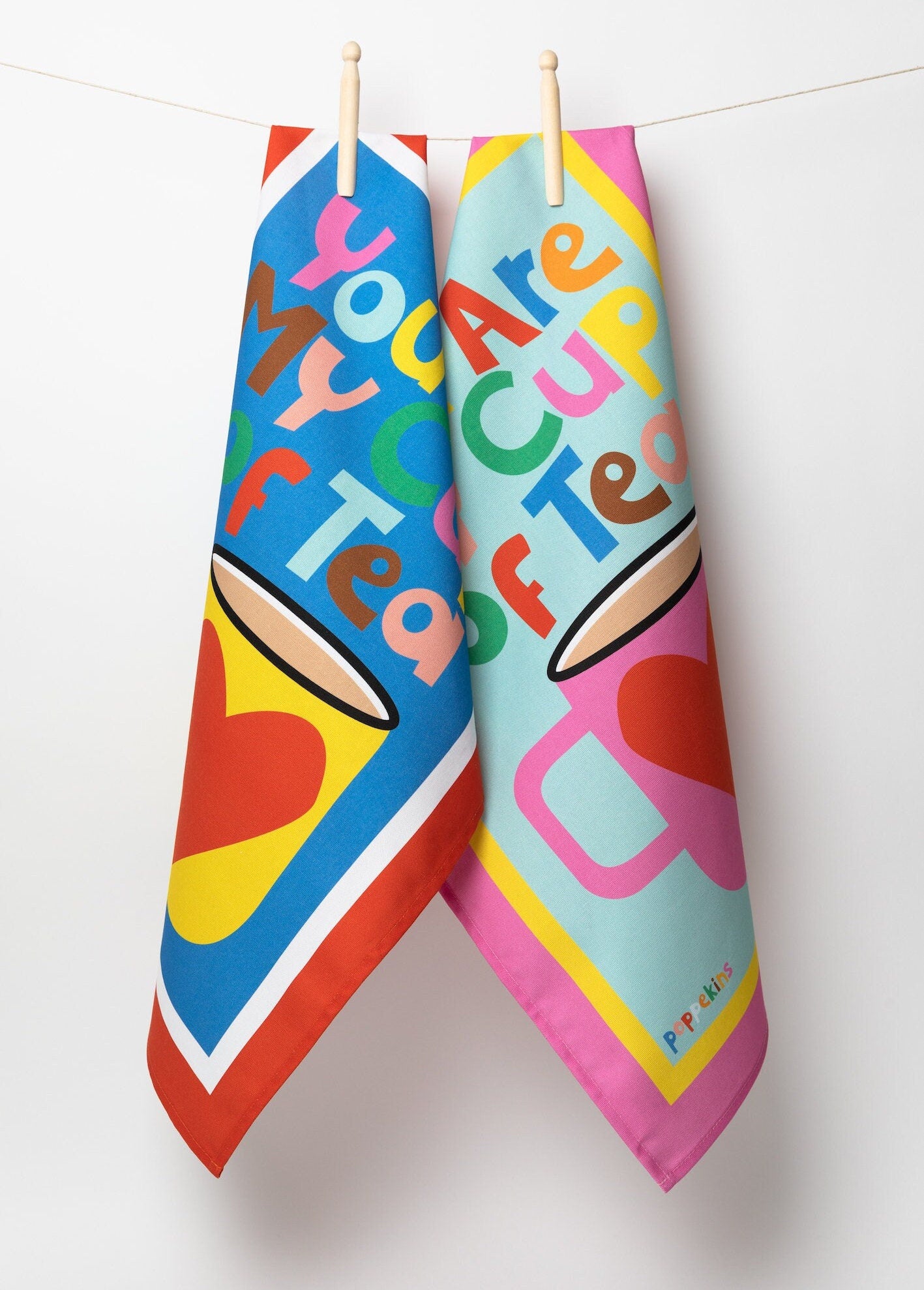 Bestseller! Bright Tea Towel - You are my cup of tea - Limited Edition - 100% cotton - Made in the UK