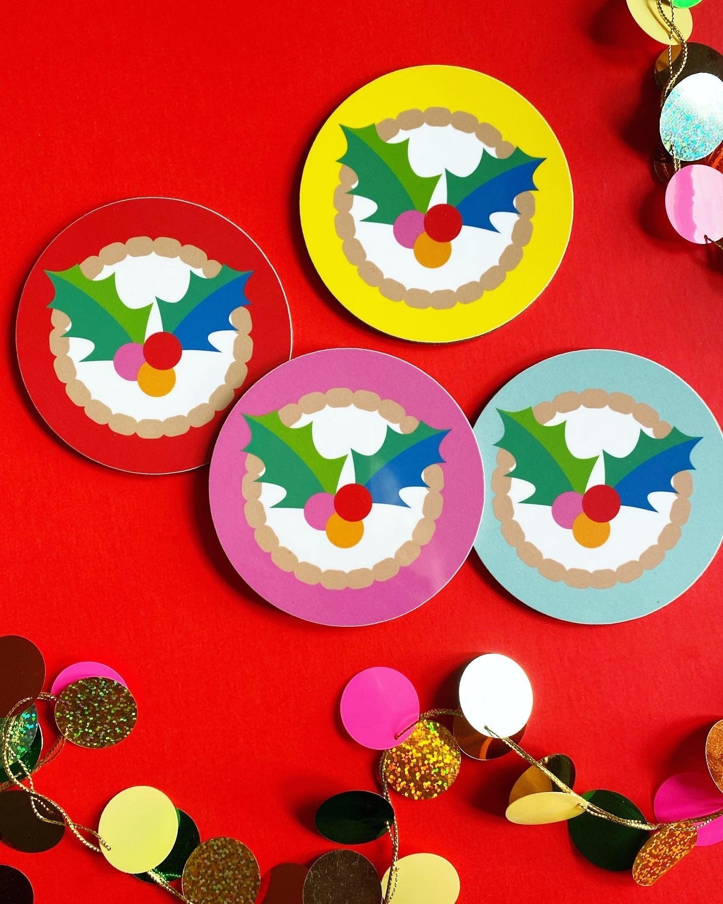 Set of 4 Christmas Coasters