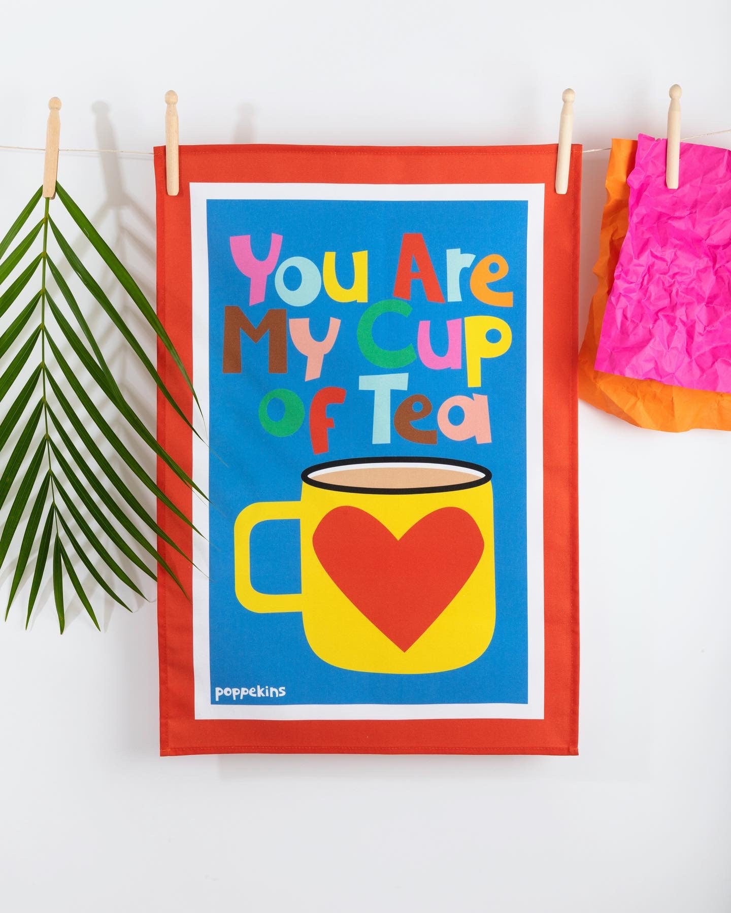 BUNDLE! Tea towel and Tray Set with "You are my cup of tea" design