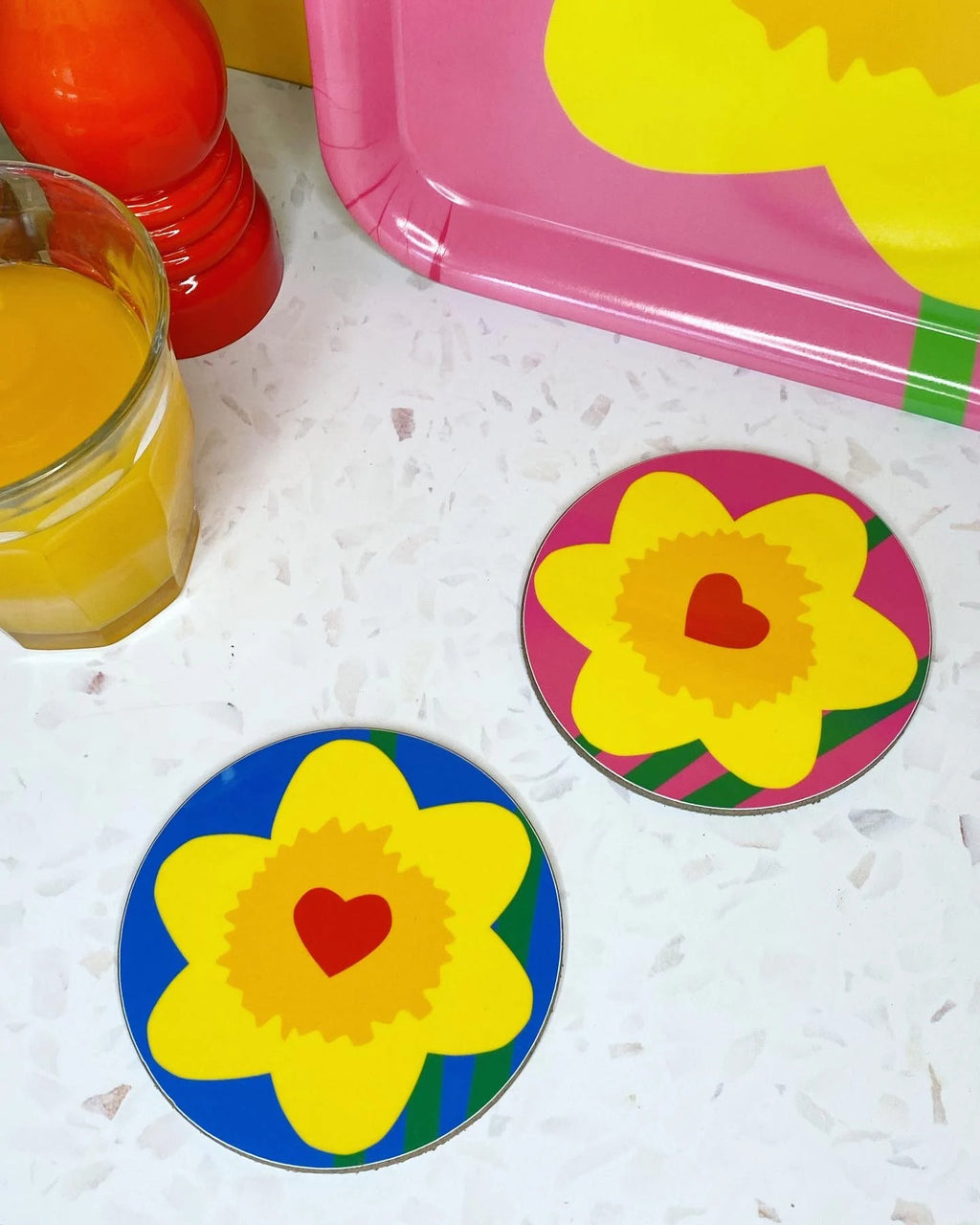 Daffodil Melamine Coaster Set