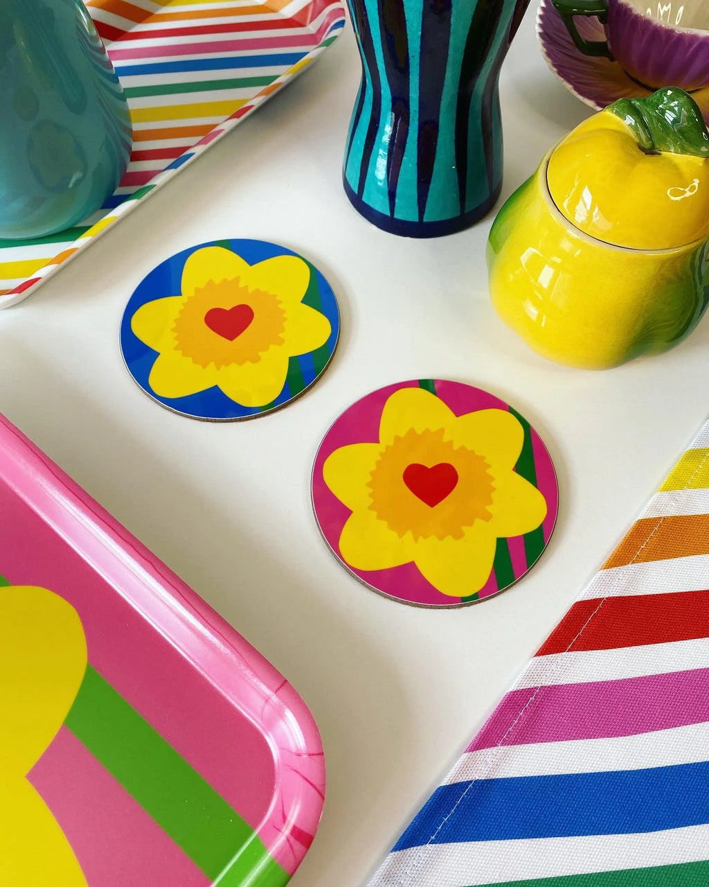 Daffodil Melamine Coaster Set