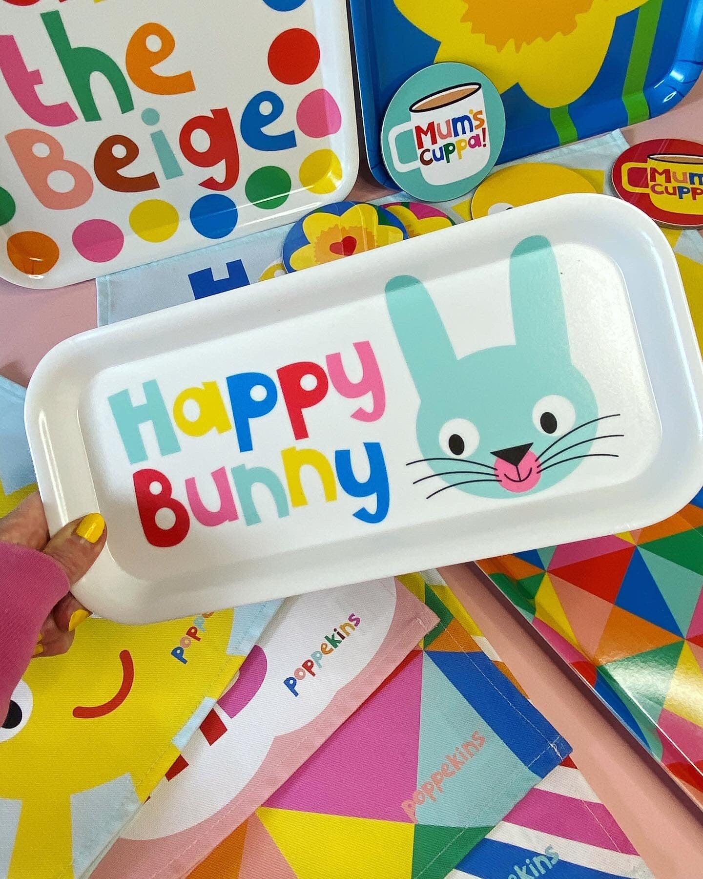 Melamine Tray - Happy Bunny!