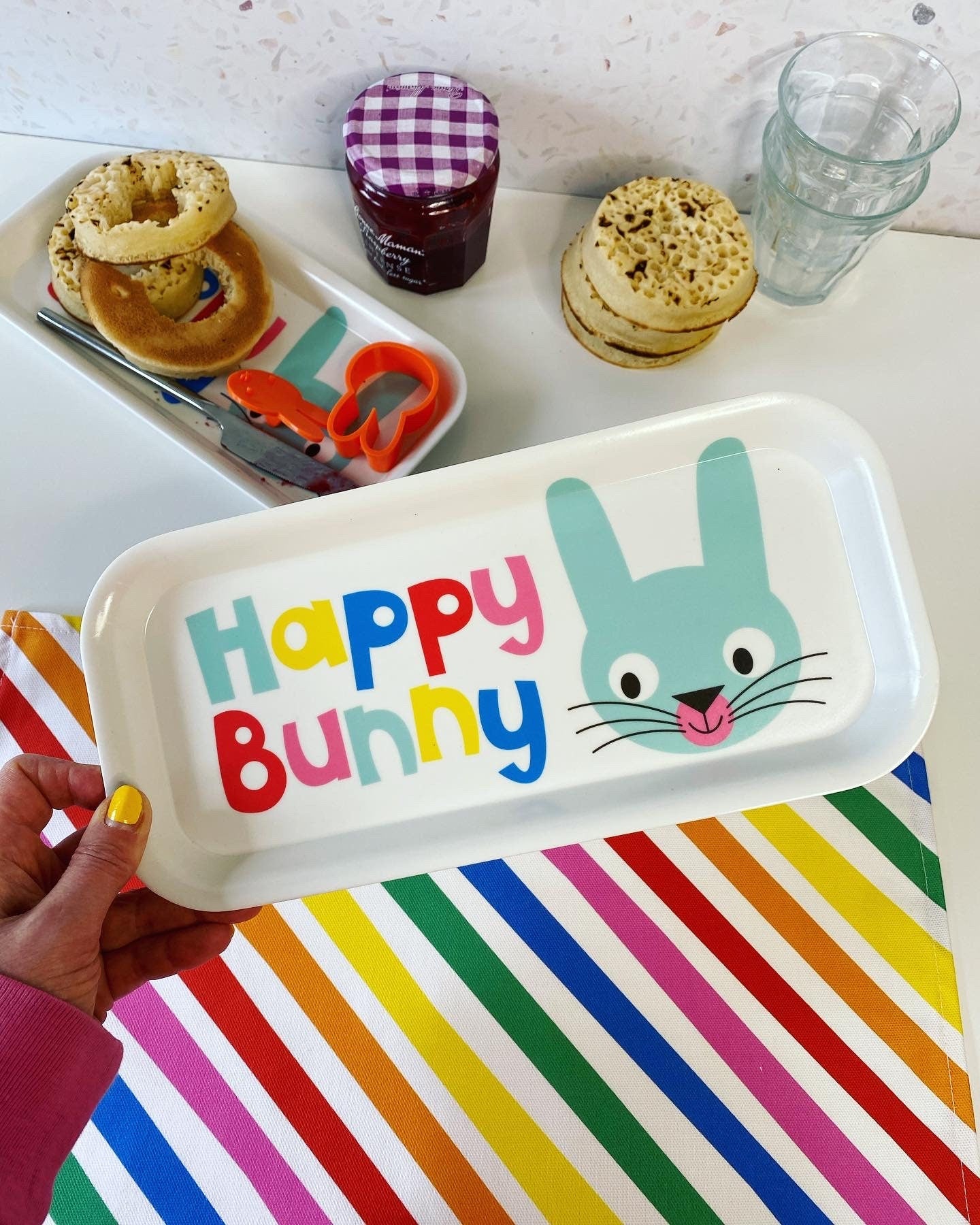 Melamine Tray - Happy Bunny!