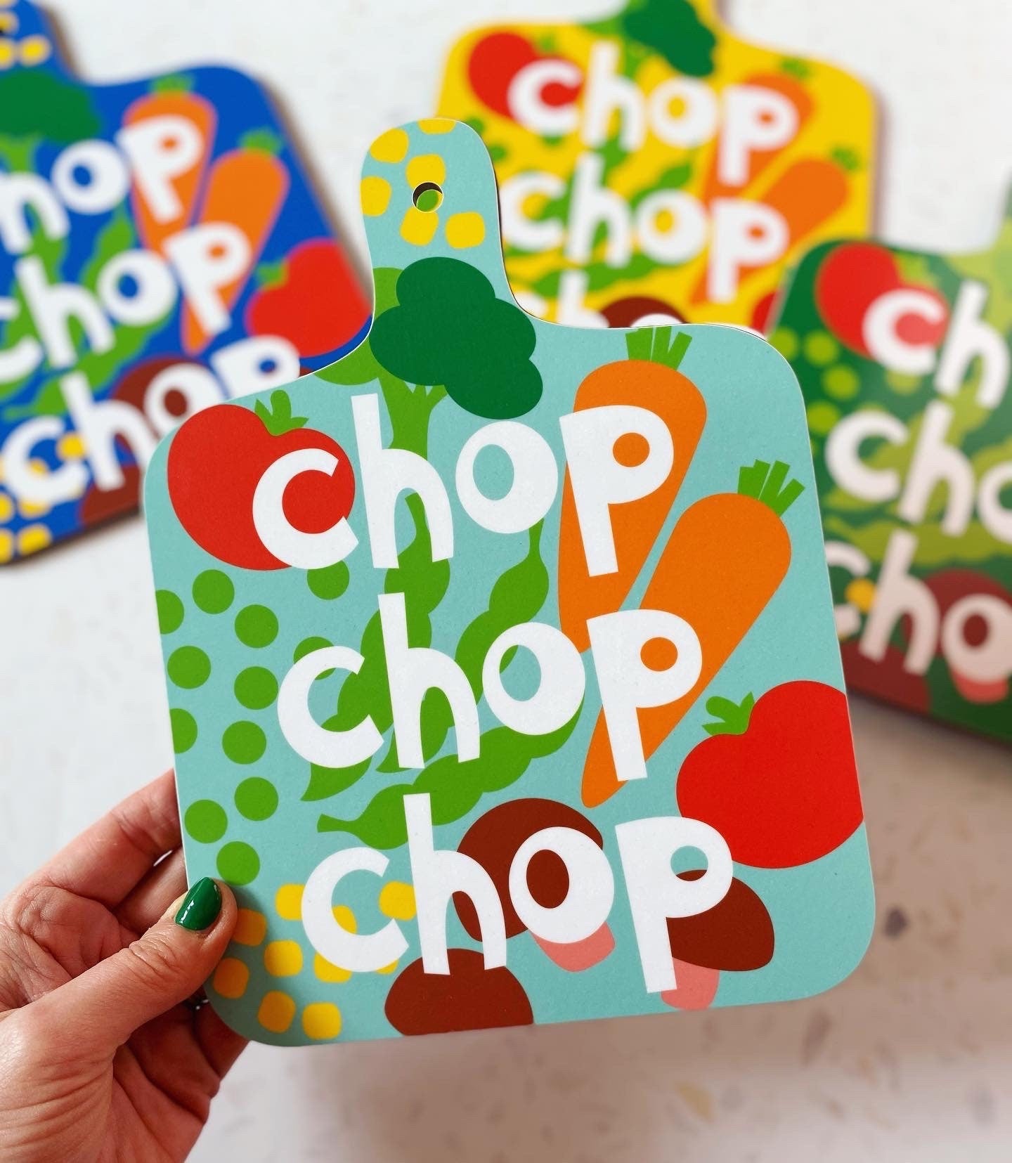 Chop Chop Chopping Board with vegetable design