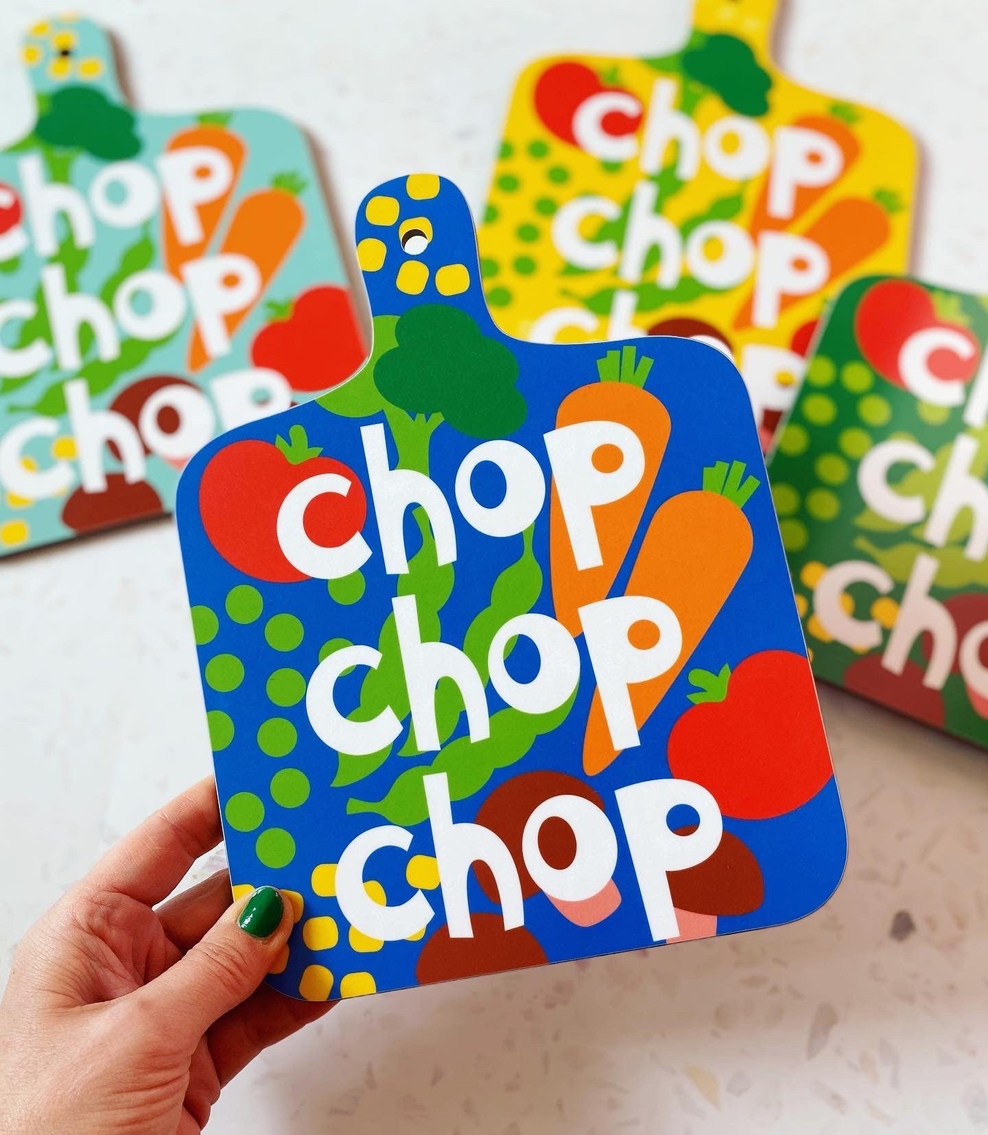 Chop Chop Chopping Board with vegetable design