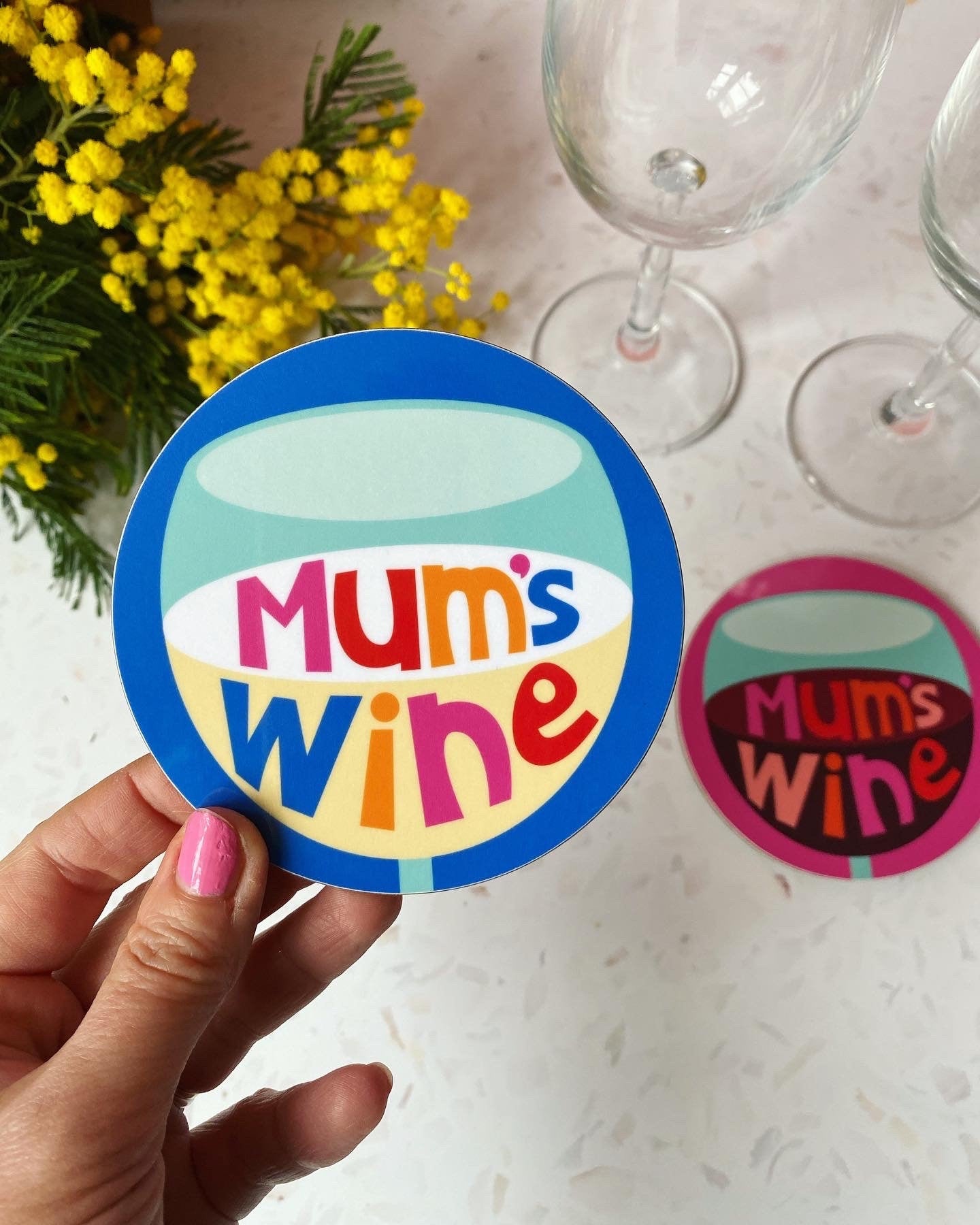 Mum's Wine Coaster