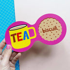 Tea and Biscuit Double Coaster Pink