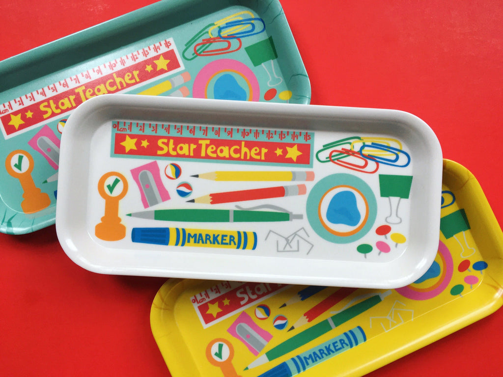 Perfect Teacher Gift- Melamine desk tidy tray - Made in the UK