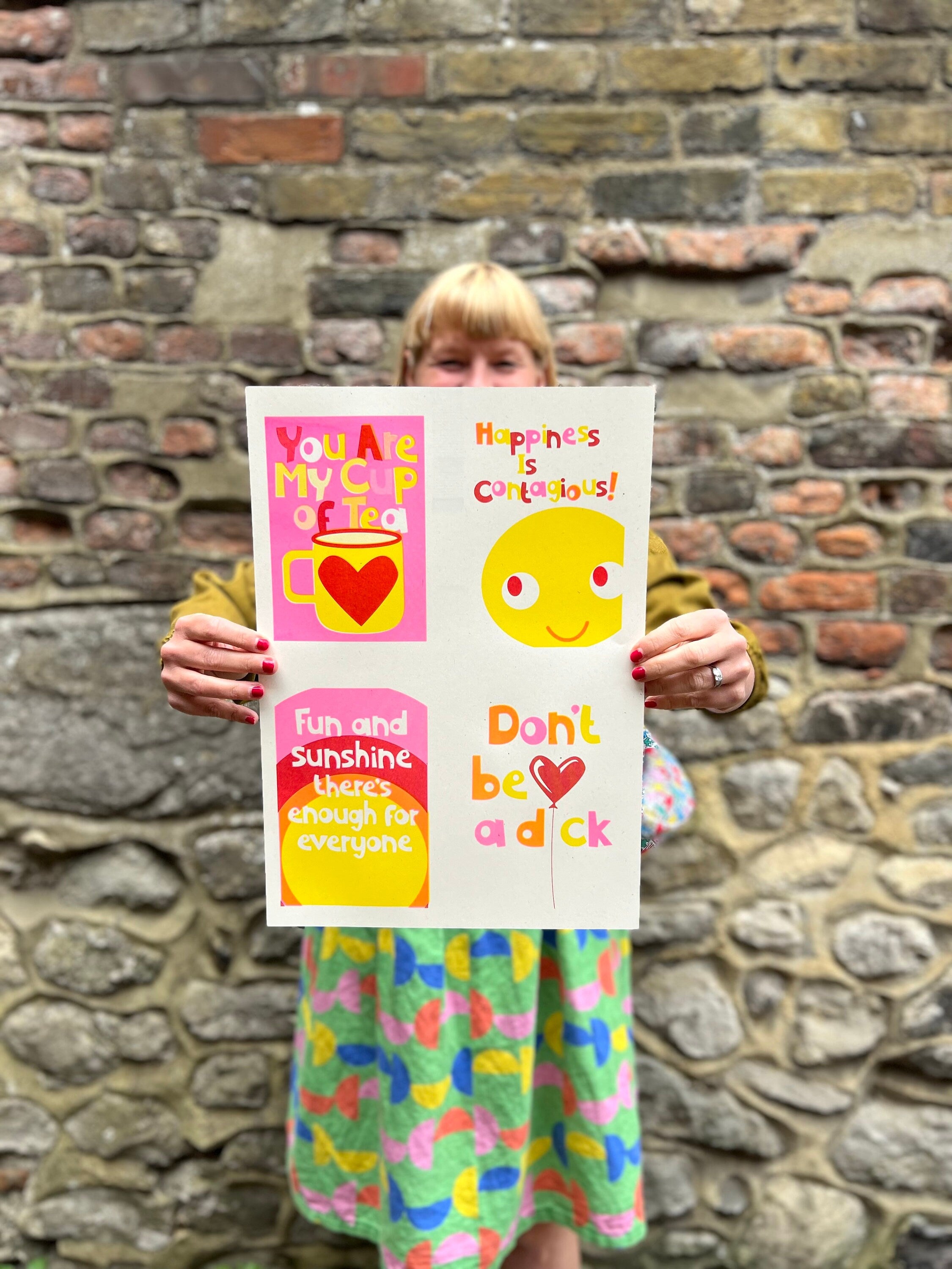 Bright Riso print | Happiness Is Contagious