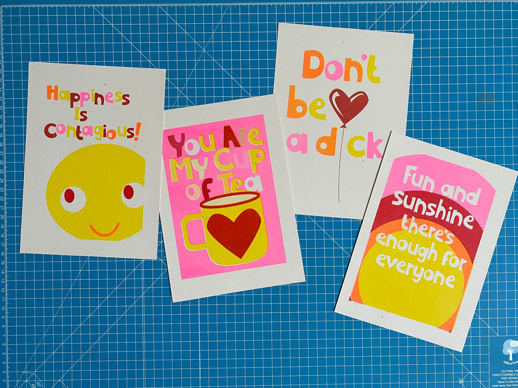 Bright Riso print | Don't be a d*ck