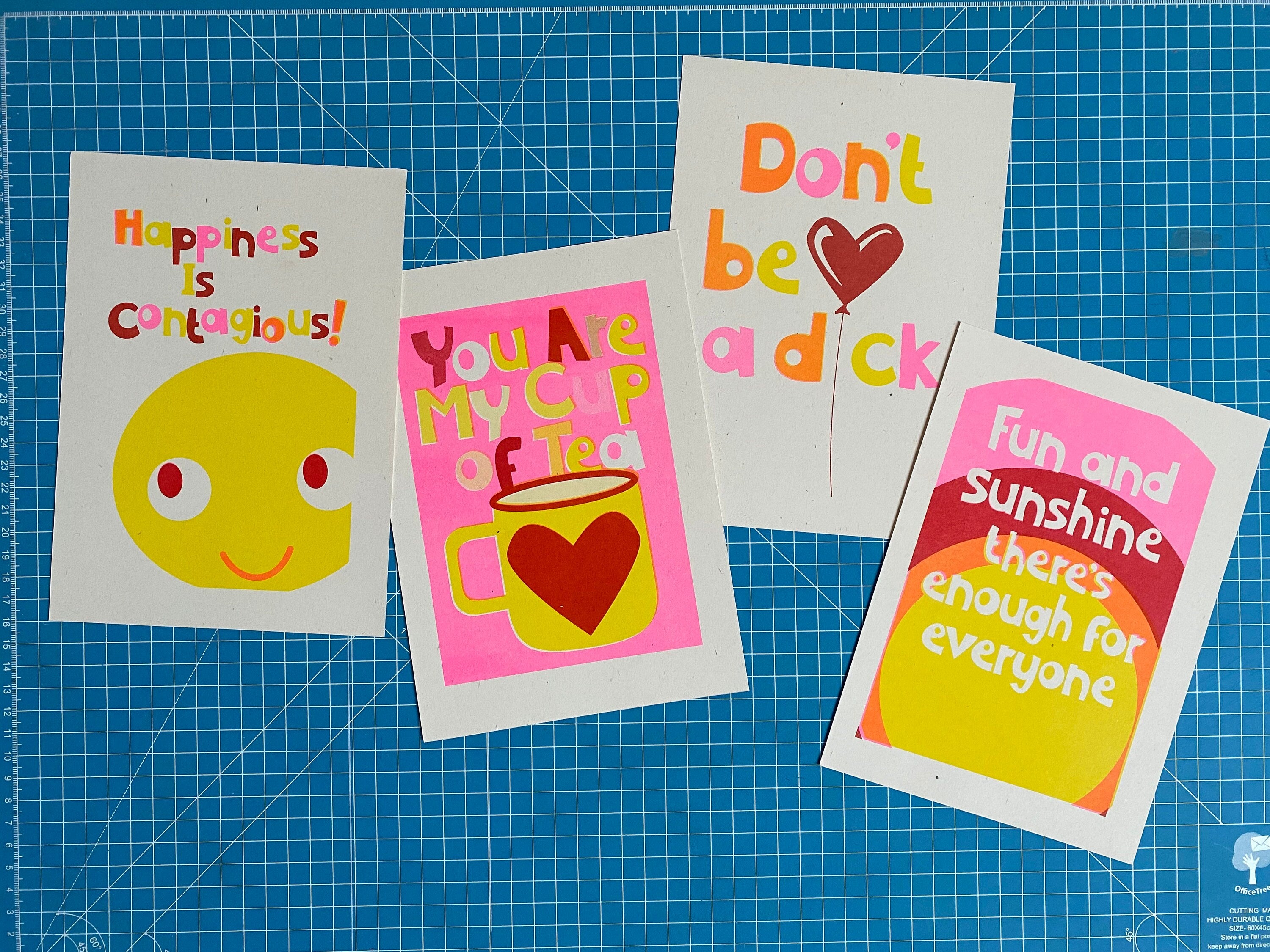 Bright Riso print | Don't be a d*ck