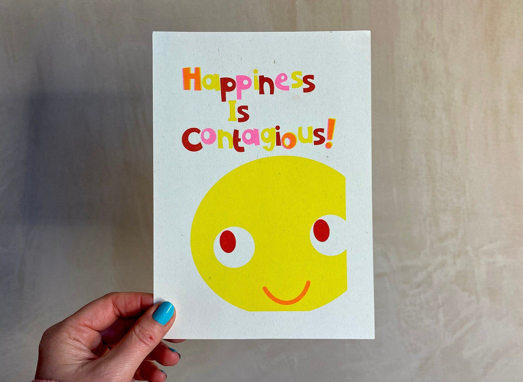 Bright Riso print | Happiness Is Contagious