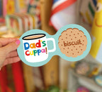 Dad's Cuppa and Biscuit Double Coaster