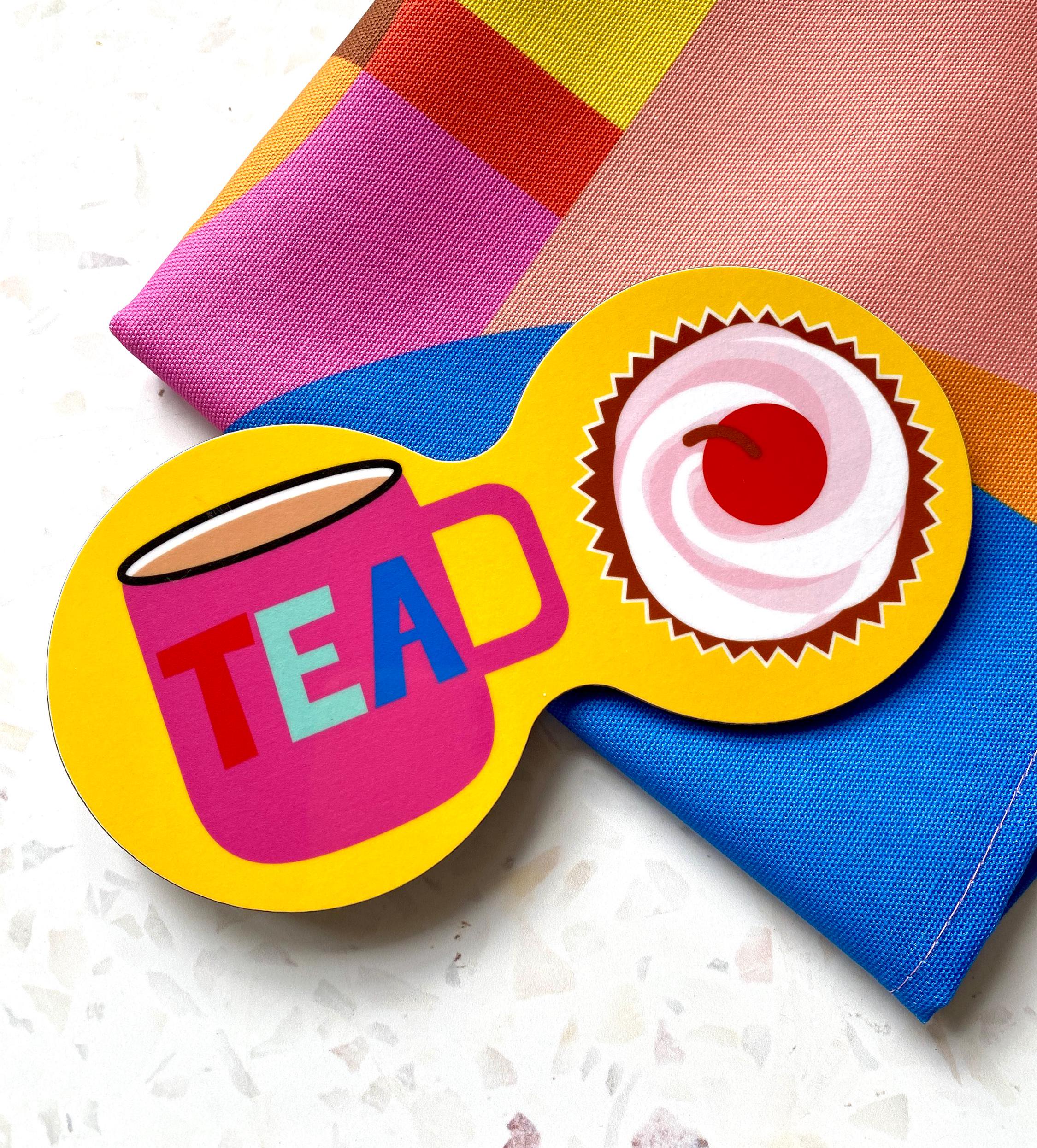 Tea and Cake Double Coaster