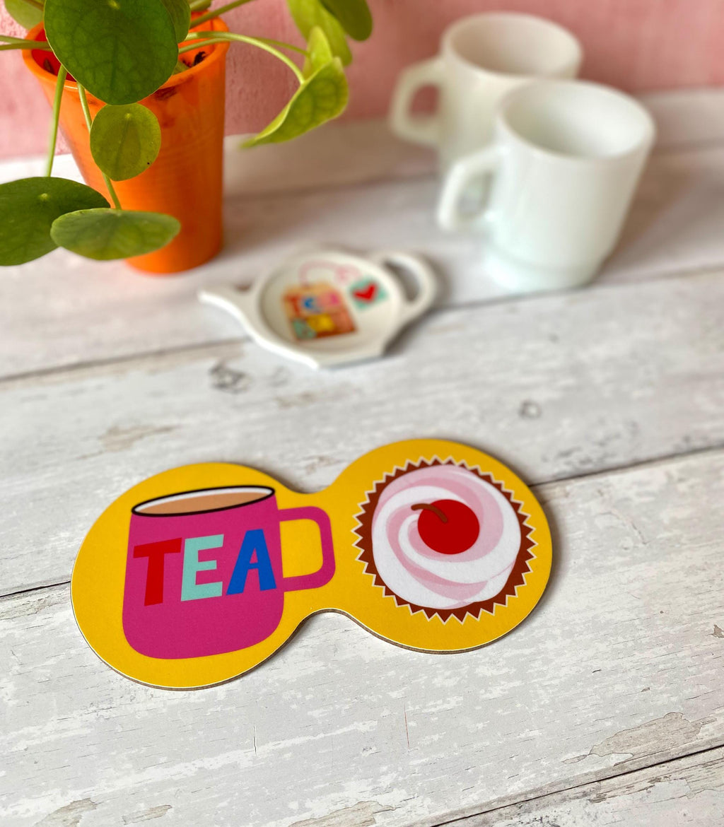 Tea and Cake Double Coaster