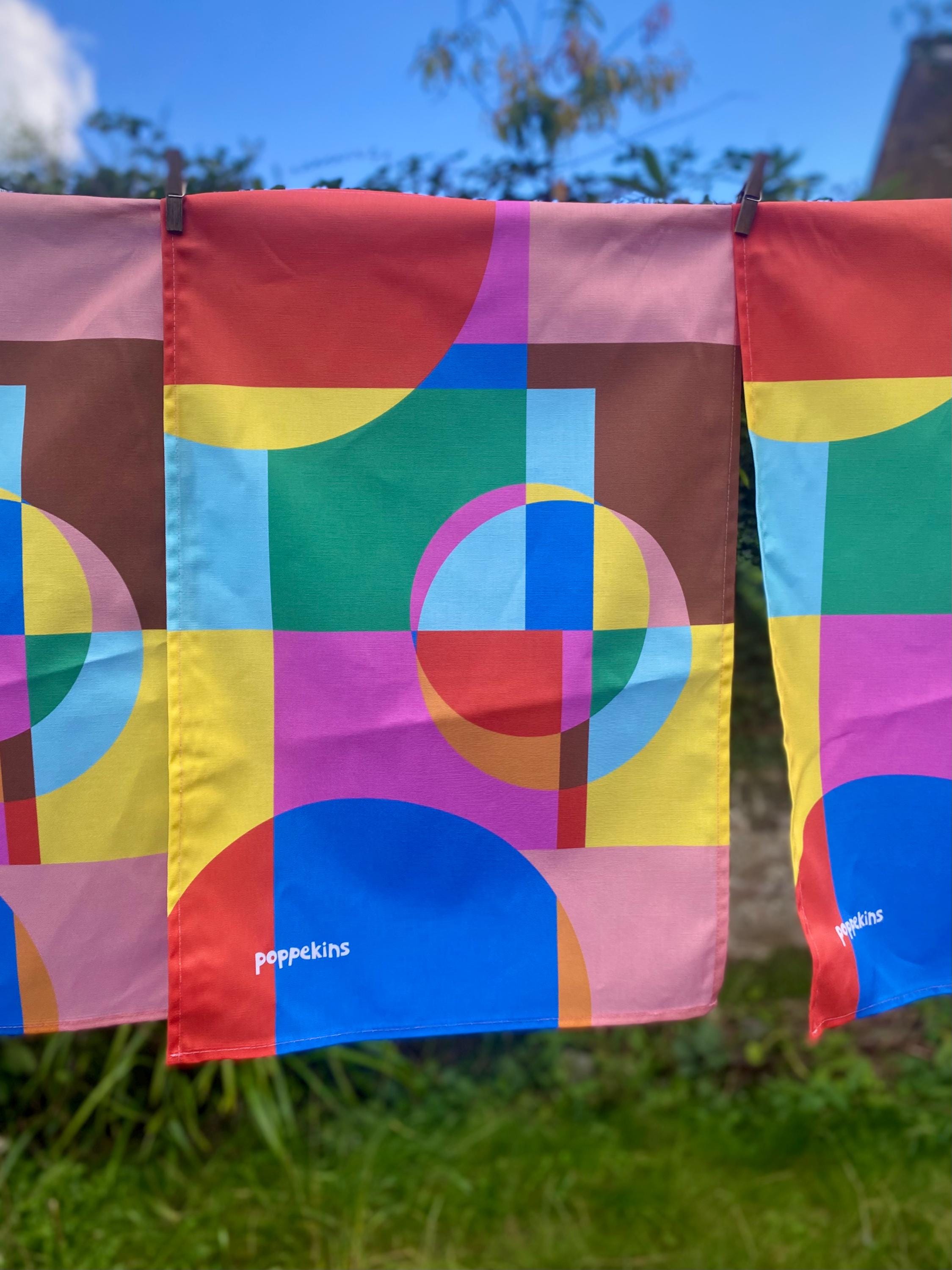 NEW! Colourful Tea Towel - Abstract Geo