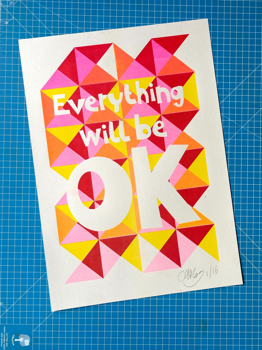 Bright Riso print | Everything will be OK