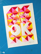 Bright Riso print | Everything will be OK