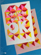 Bright Riso print | Everything will be OK