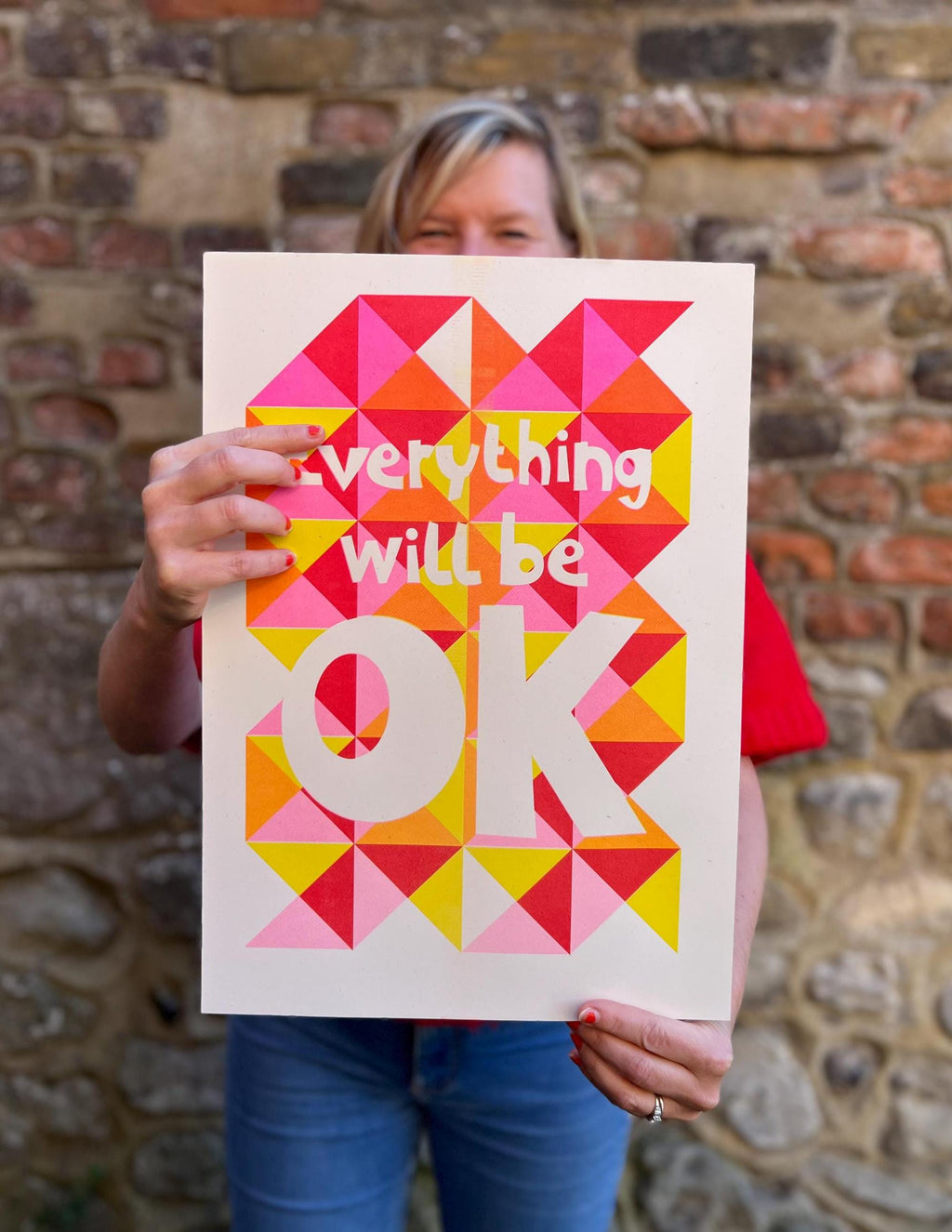 Bright Riso print | Everything will be OK
