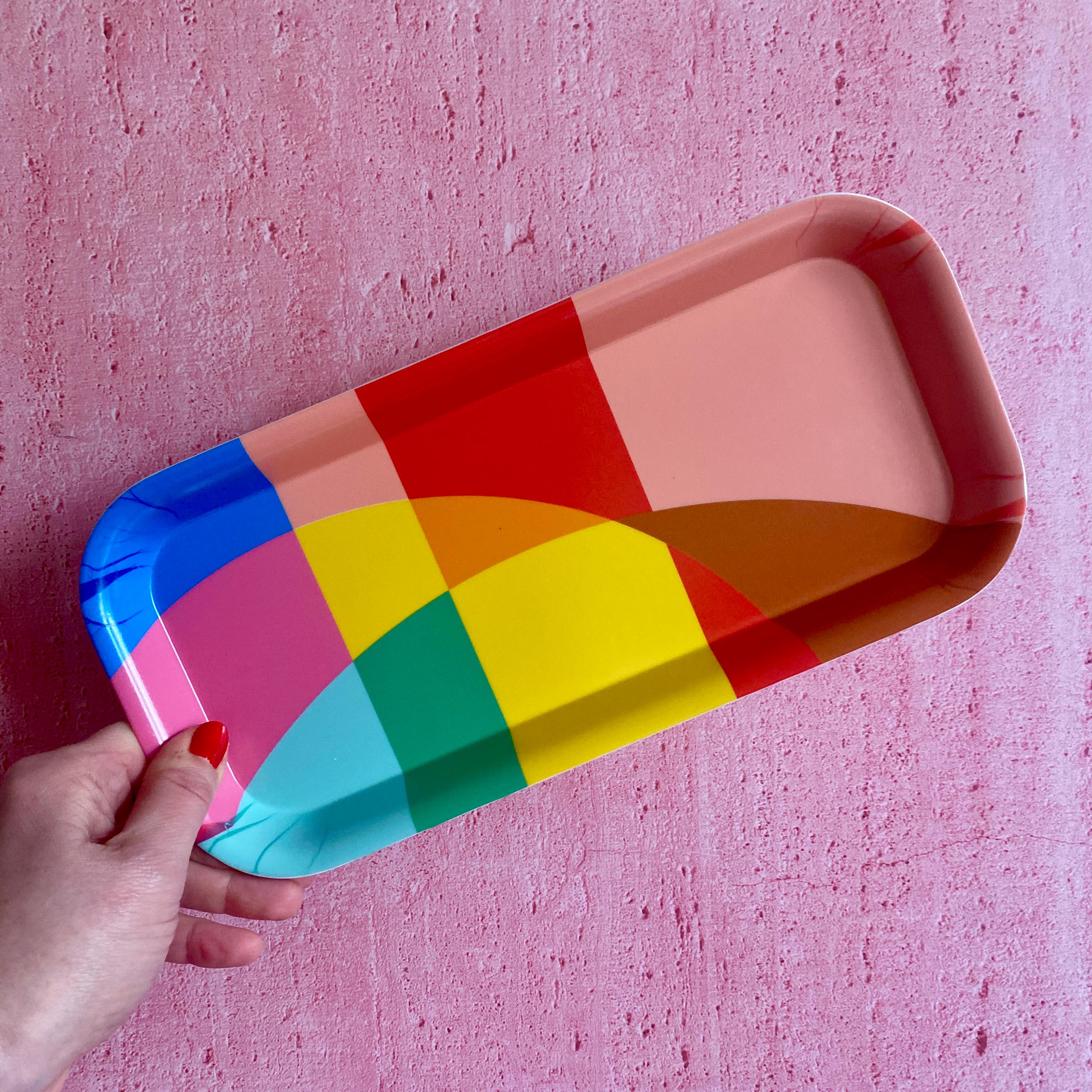 Colorful Geo Melamine Tray