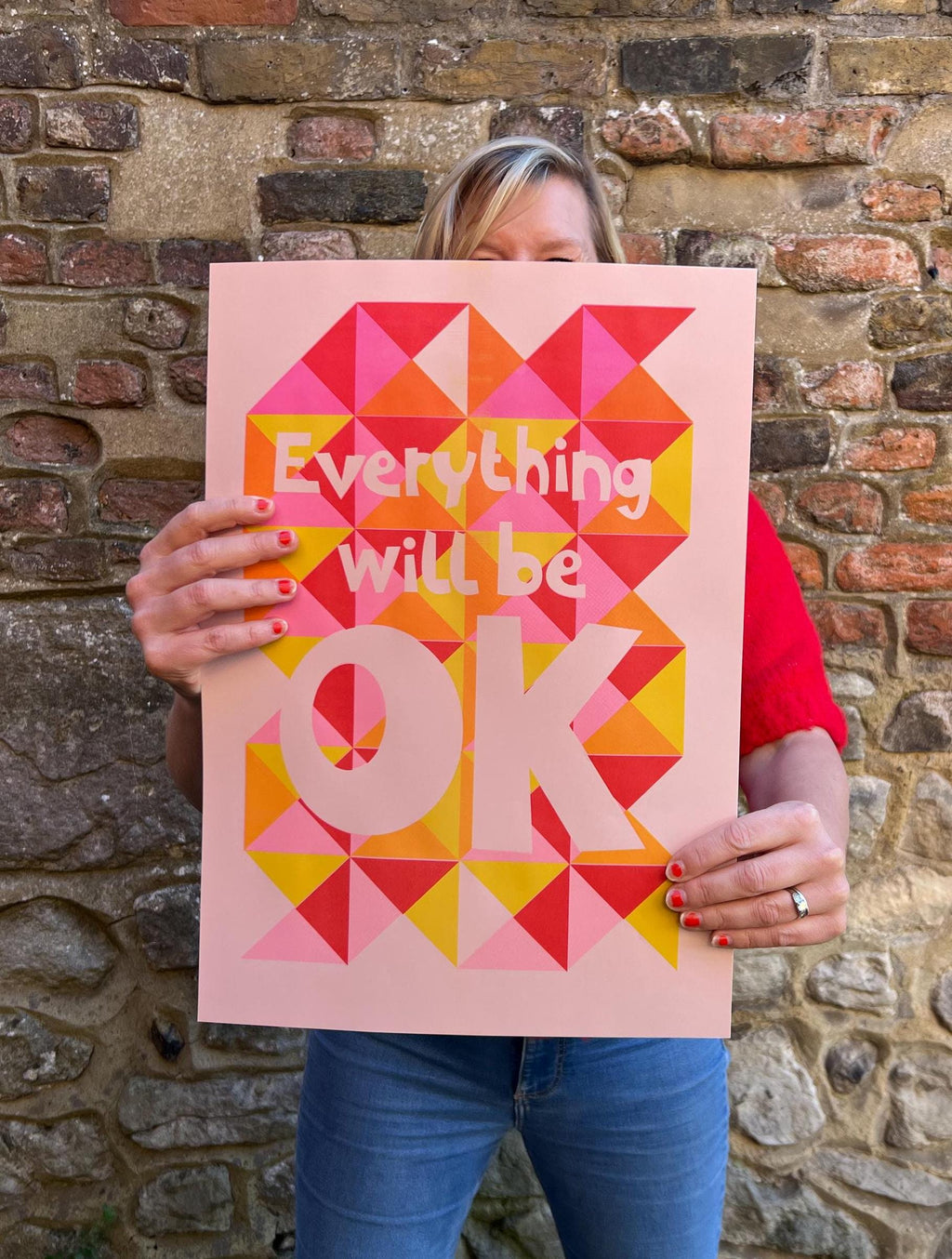 Bright Riso print | Everything will be OK