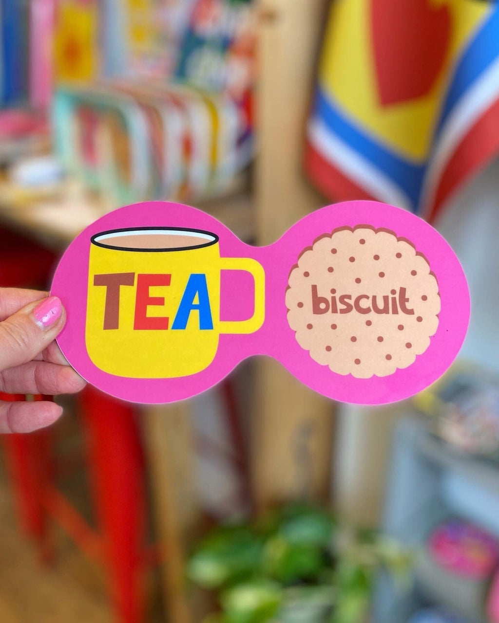 Tea and Biscuit Double Coaster Pink