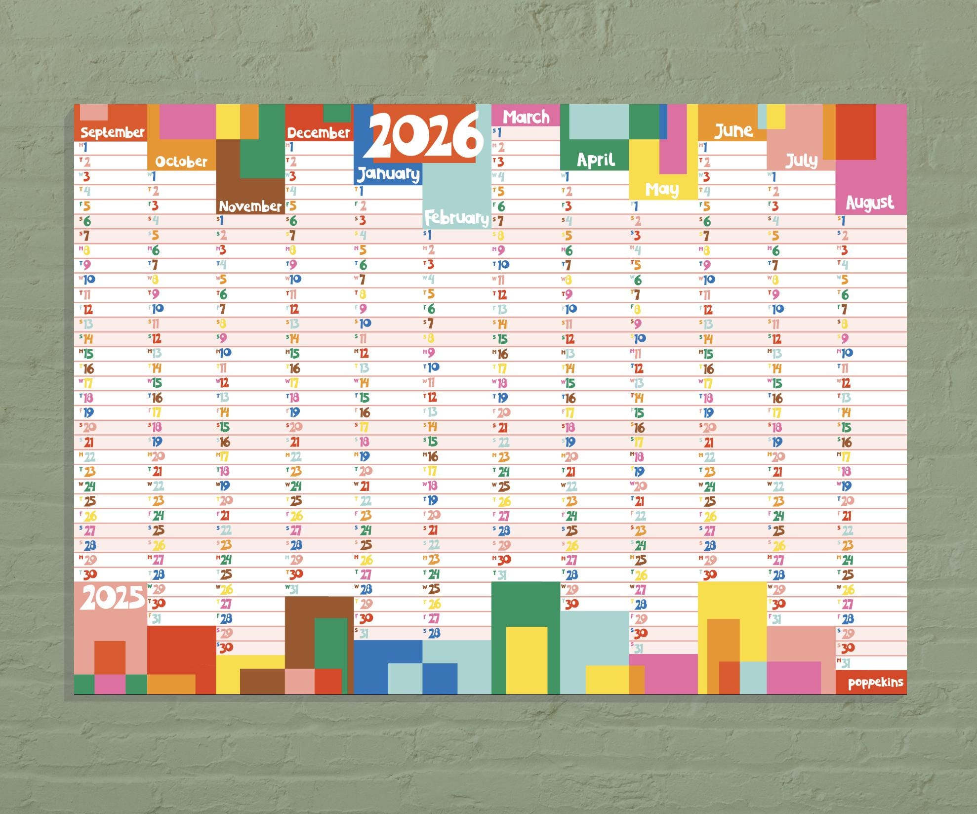 Academic Year Wall Planner 2025/26