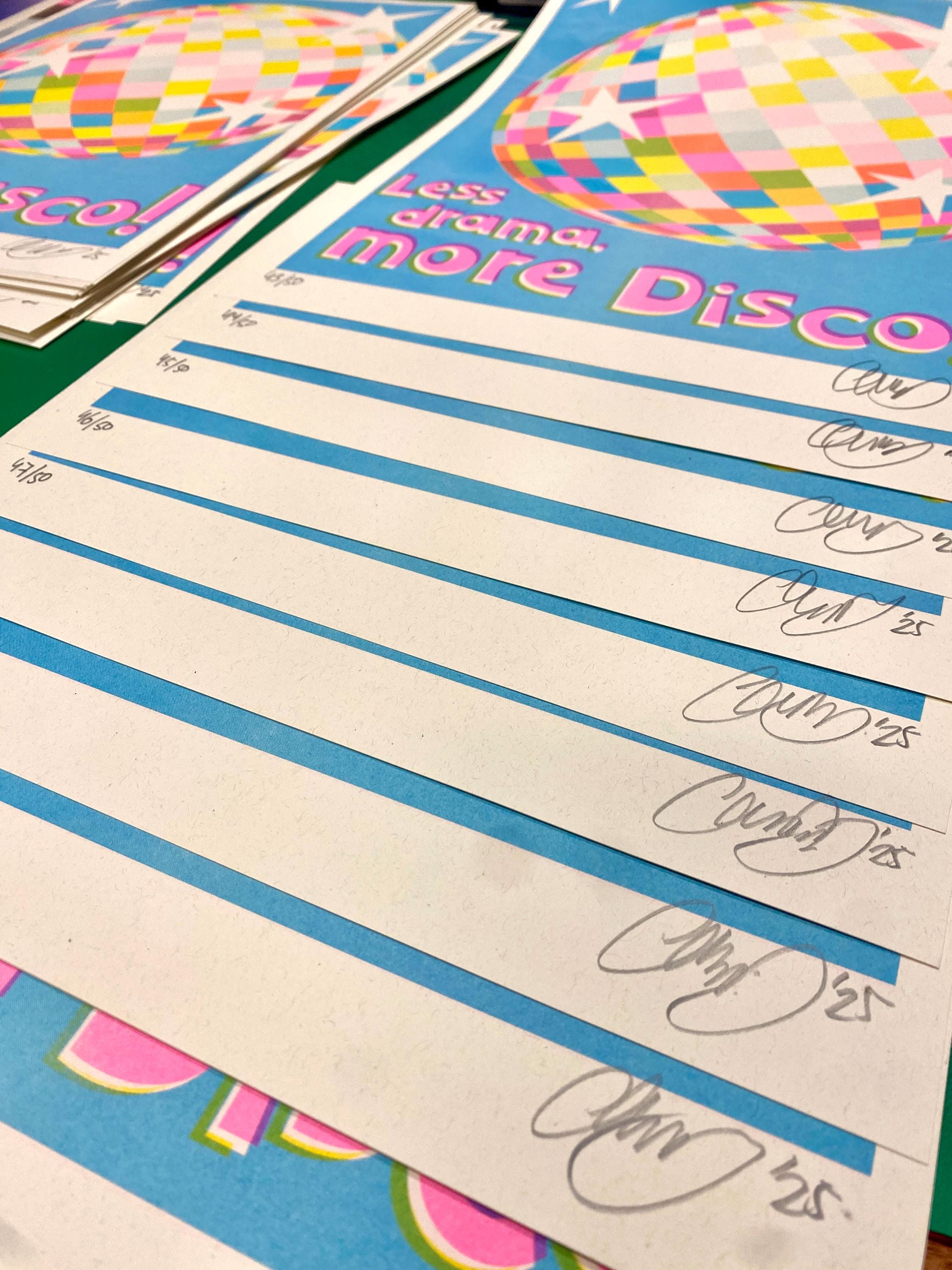Less Drama, More Disco Riso Print