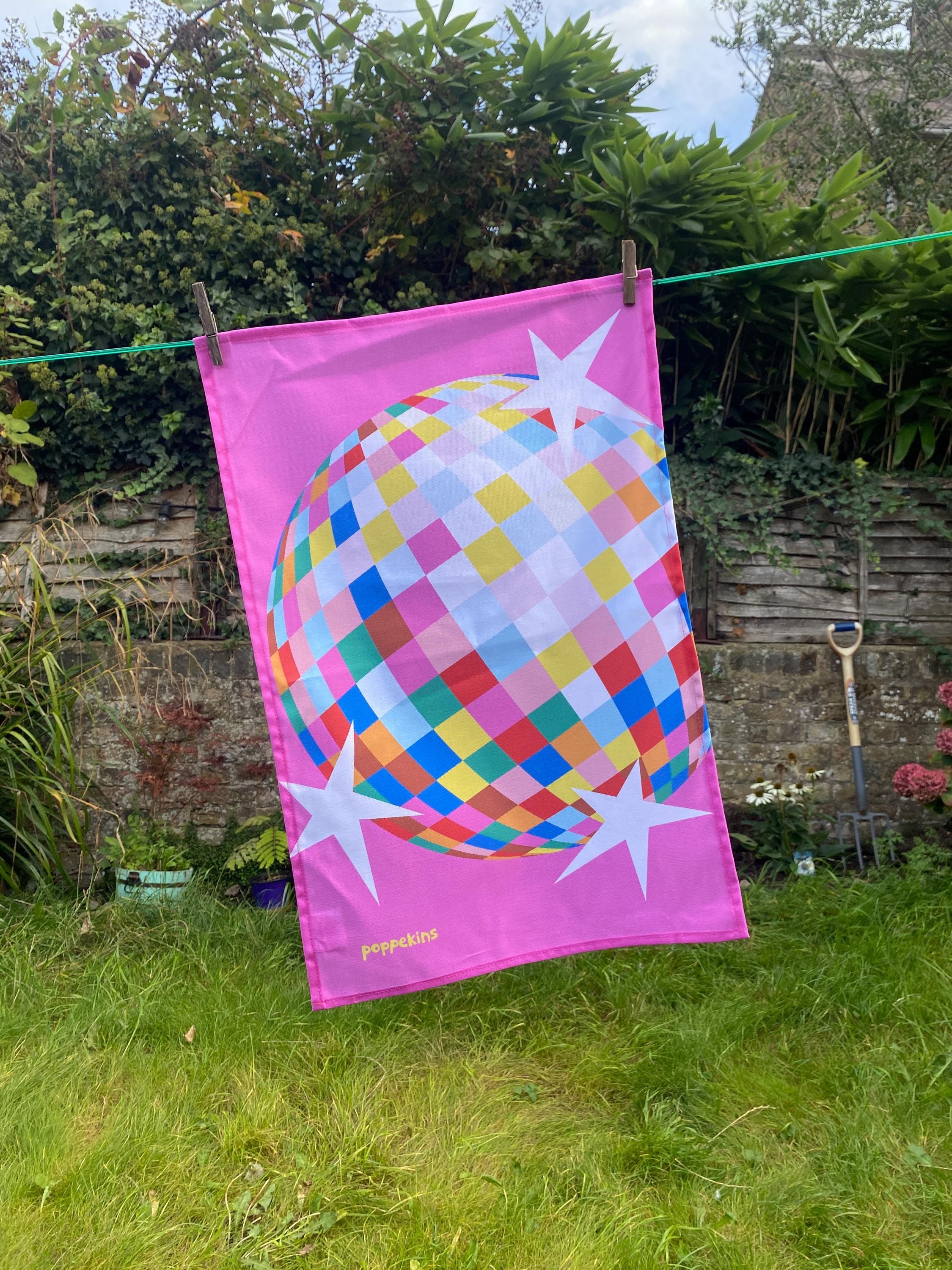 Colourful Tea Towel - Disco!