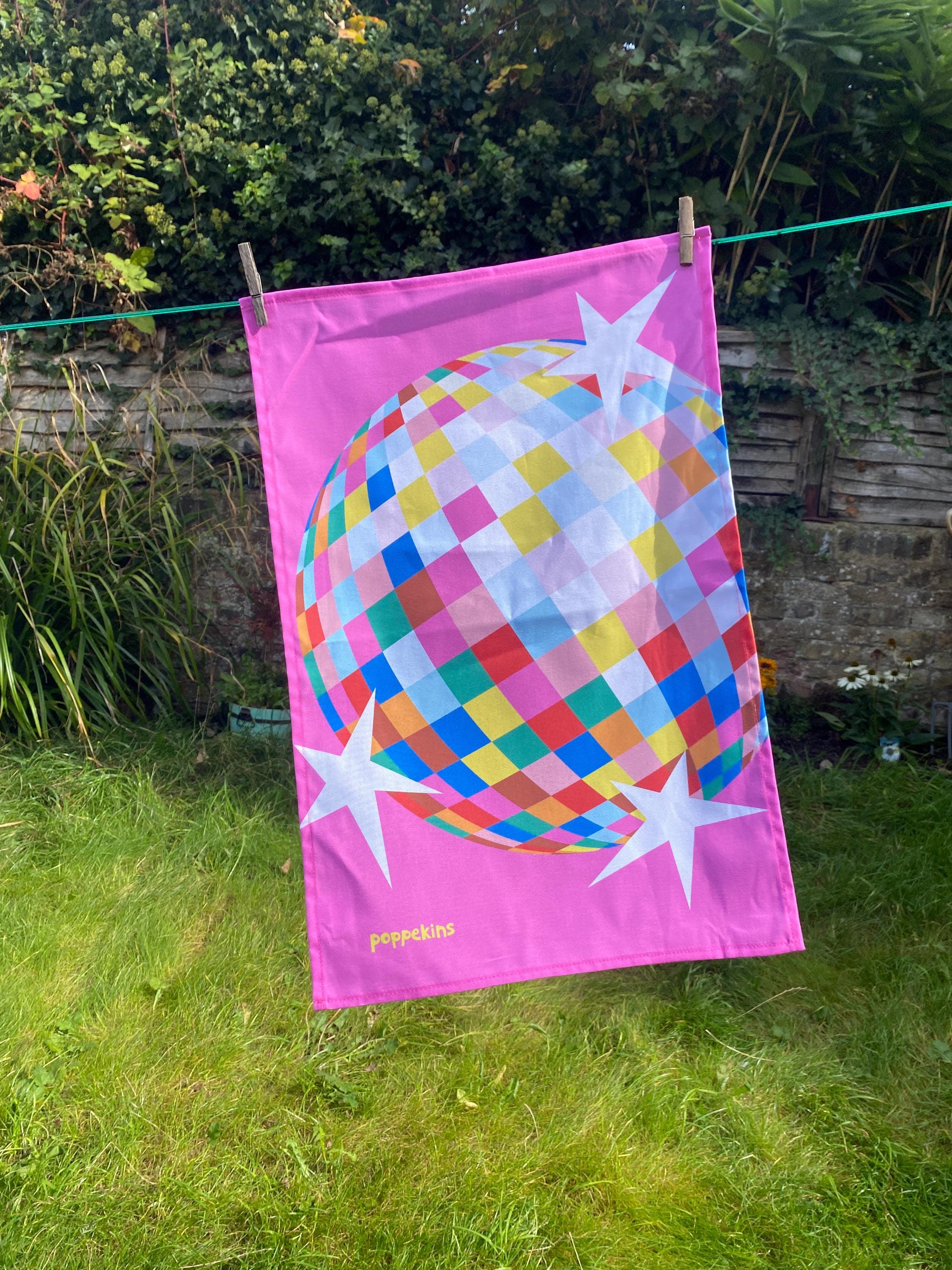 Colourful Tea Towel - Disco!